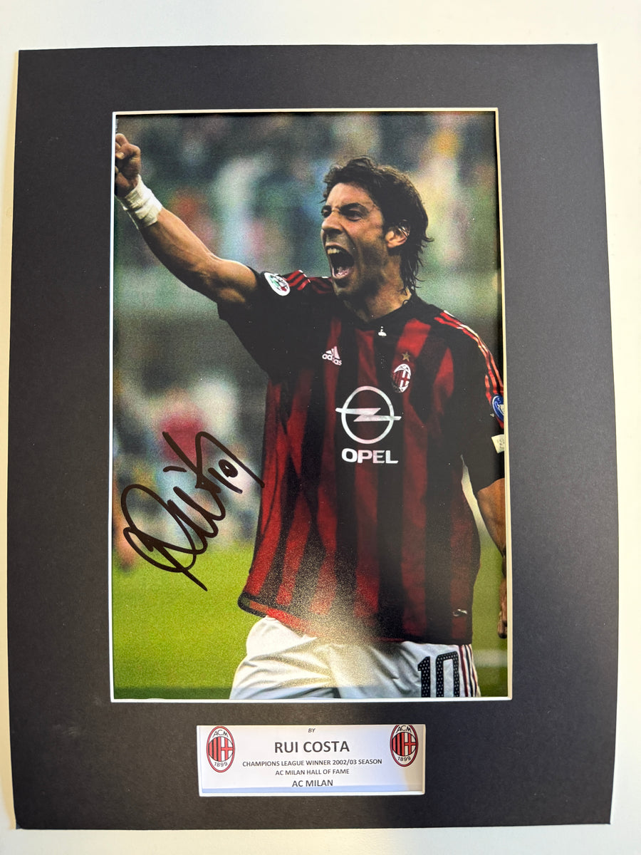 AC MILAN - RUI COSTA - SIGNERT BILDE MED EKTEHETSBEVIS/COA