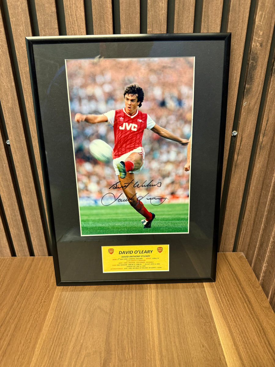 ARSENAL - DAVID O'LEARY - SIGNERT BILDE MED EKTEHETSGARANTI/COA