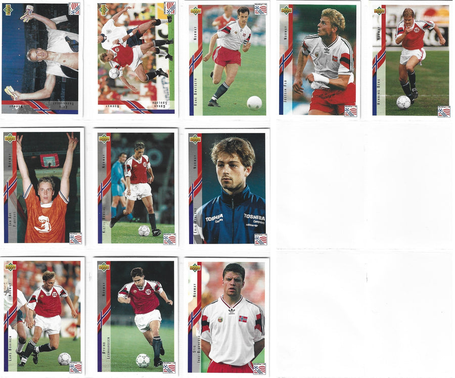 000. NORGE LAGSETT - UPPER DECK WORLD CUP 1994 ENGELSK/SPANSK