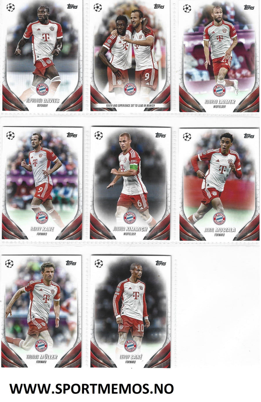 BAYERN MUNCHEN - KOMPLETT LAGSETT TOPPS UEFA CLUB COMPETITIONS 2023/24