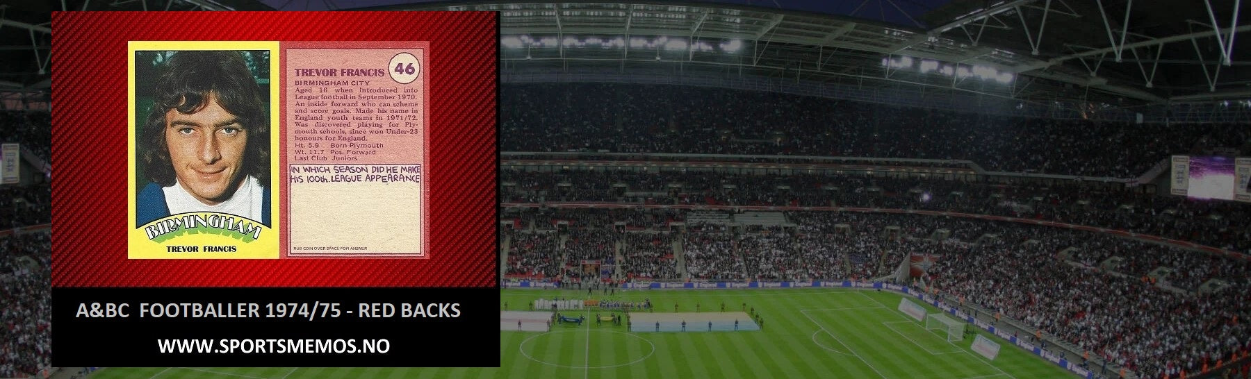 A&BC 1974/75 Footballer - Red backs