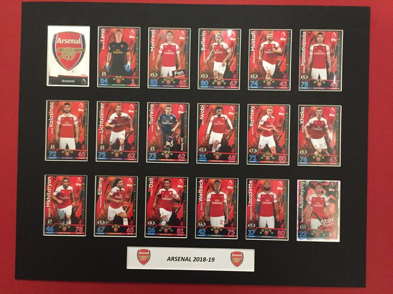 ARSENAL FOTBALLKORTMONTASJER
