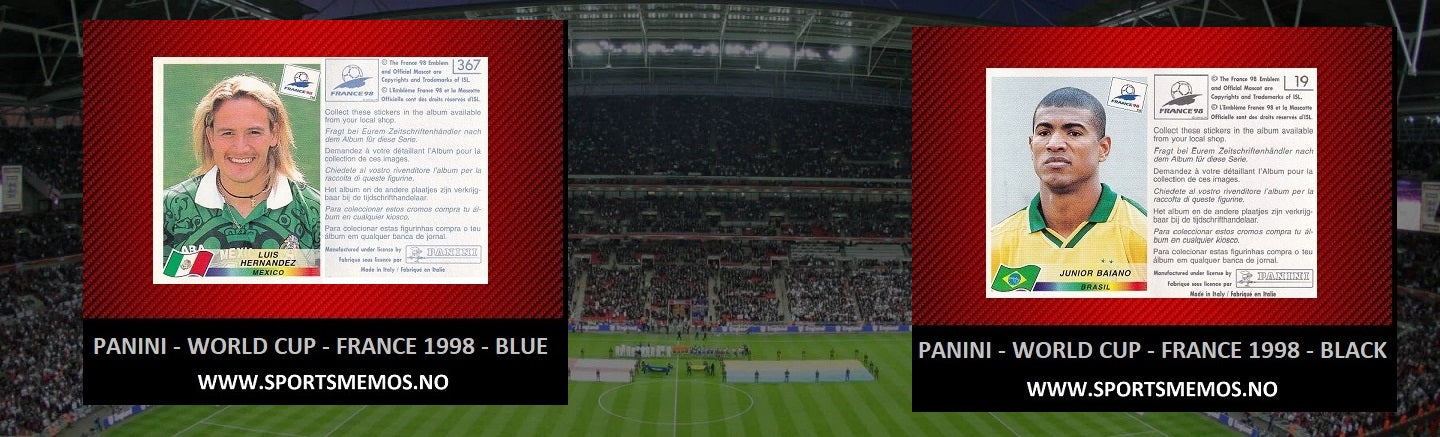 PANINI STICKERS - WORLD CUP - FRANCE 1998 - BLUE & BLACK BACKS