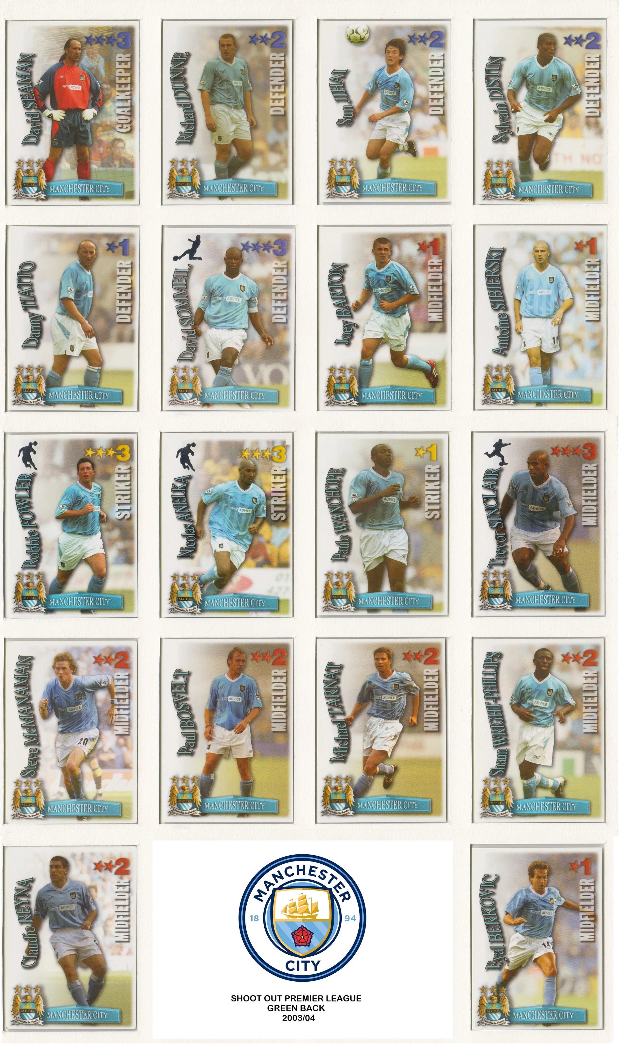 MANCHESTER CITY - LOT - SHOOT OUT - 4 ÅRGANGER