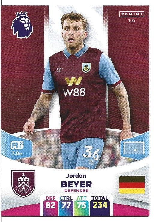 106.  Jordan Beyer - Burnley