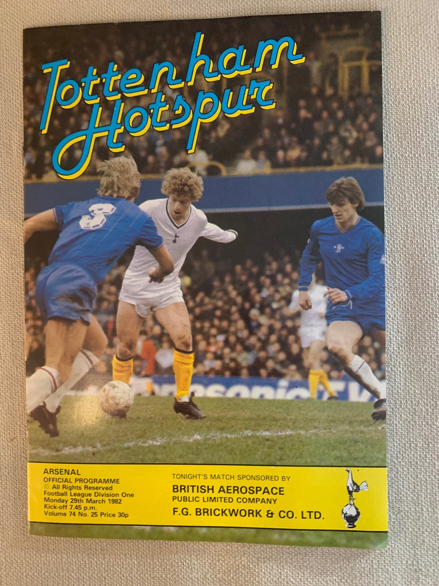 1982-29.03 - TOTTENHAM HOTSPUR VS ARSENAL