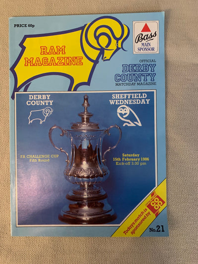 1986-15.02- 27.03 - DERBY COUNTY VS SHEFFIELD WEDNESDAY.