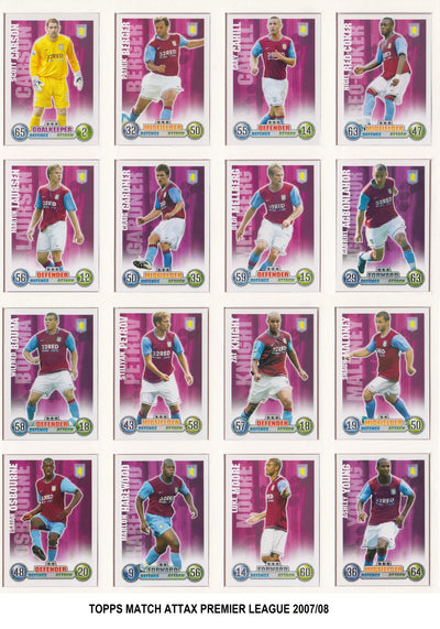 ASTON VILLA - LOT - MATCH ATTAX - 8 LAGSETT