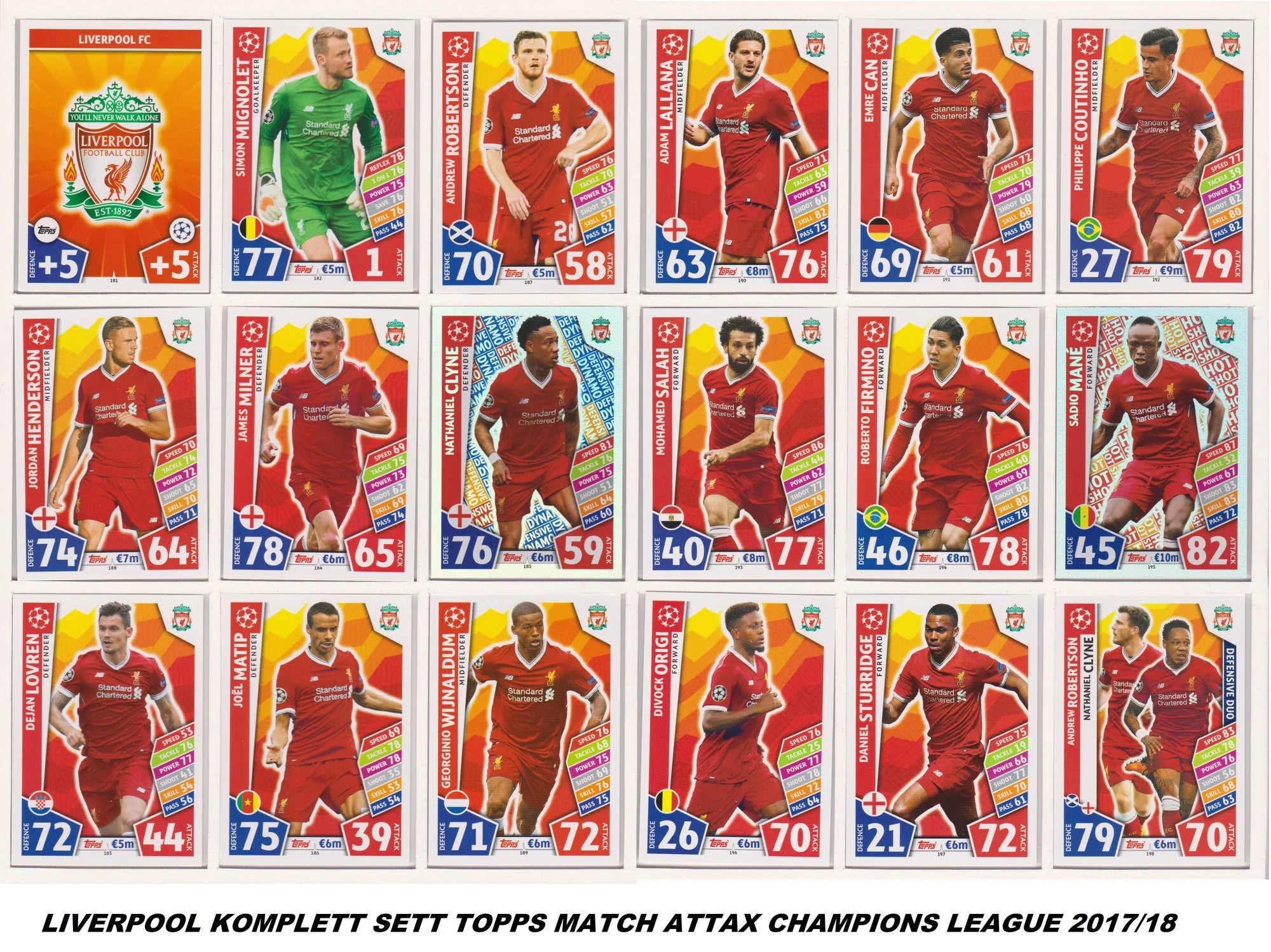 LIVERPOOL - LOT - CHAMPIONS LEAGUE -  4 LAGSETT