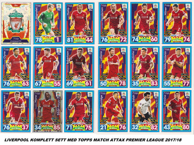 LIVERPOOL LAGSETT - FÅ 3 BETAL FOR 2 - PANINI PRIZM & TOPPS MATCH ATTAX
