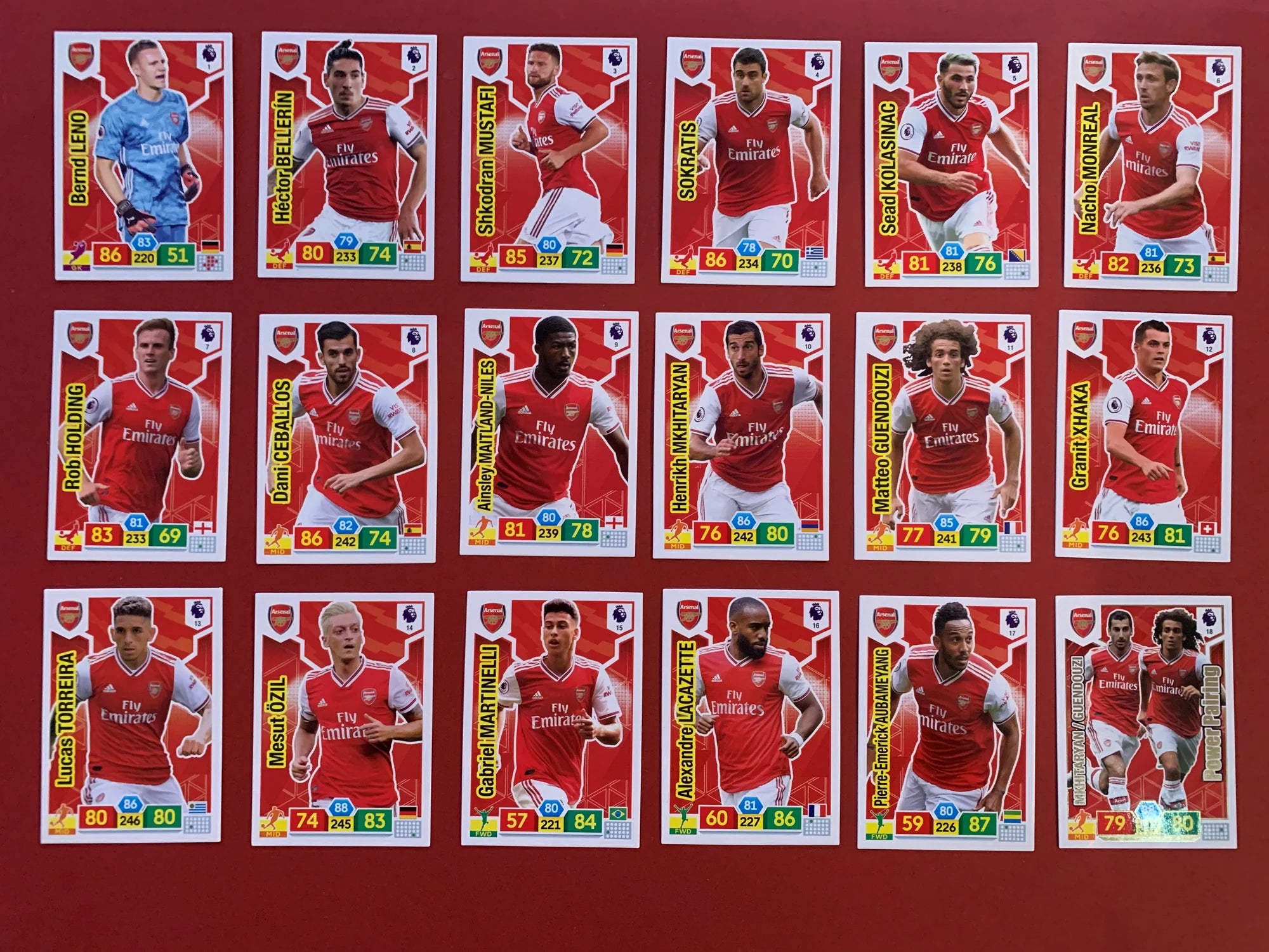 ARSENAL - LAGSETT LOT - PANINI ADRENALYN XL PREMIER LEAGUE - 3 ÅRGANGER