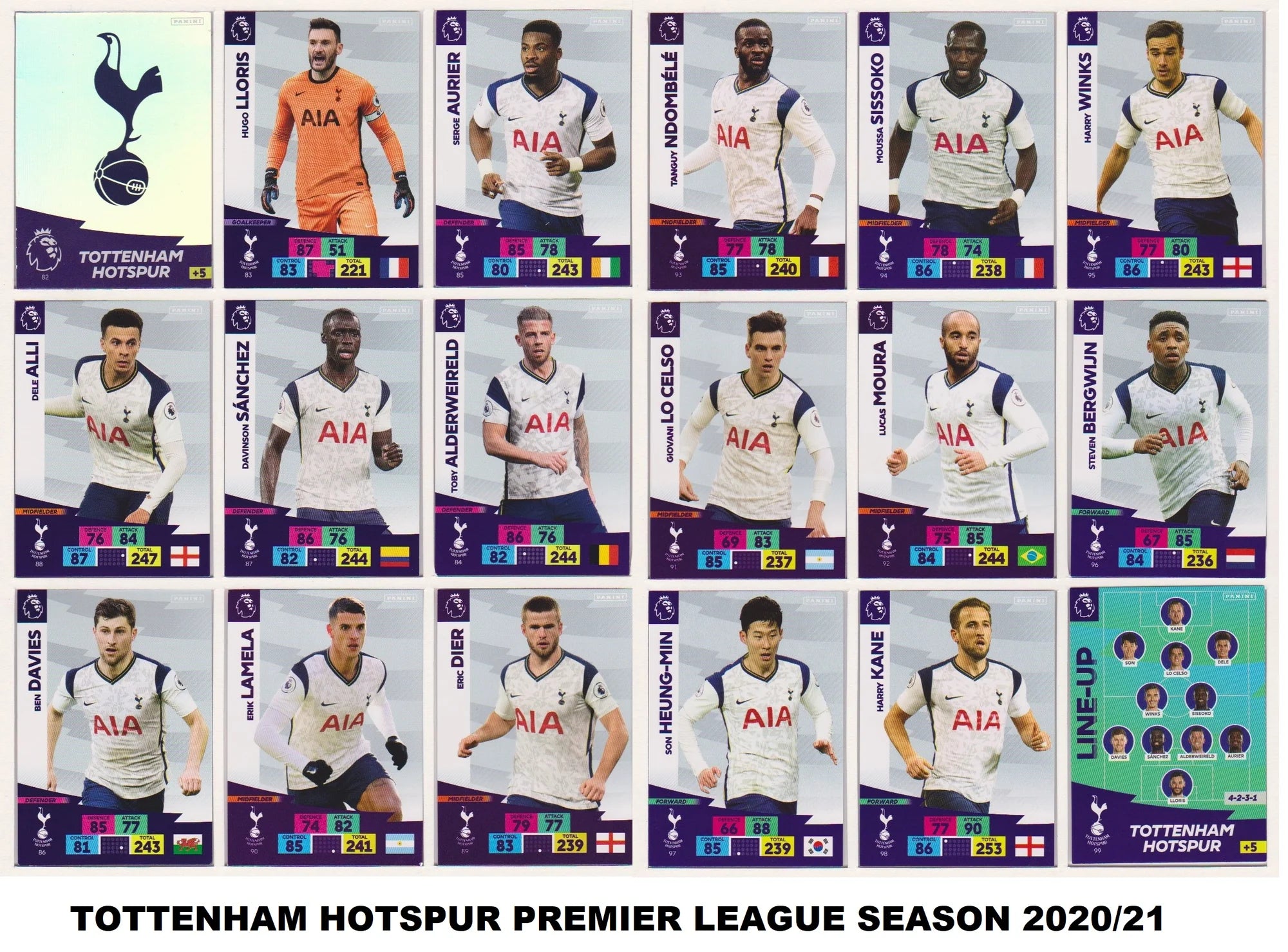 TOTTENHAM HOTSPUR - LOT - PREMIER LEAGUE - 6 LAGSETT