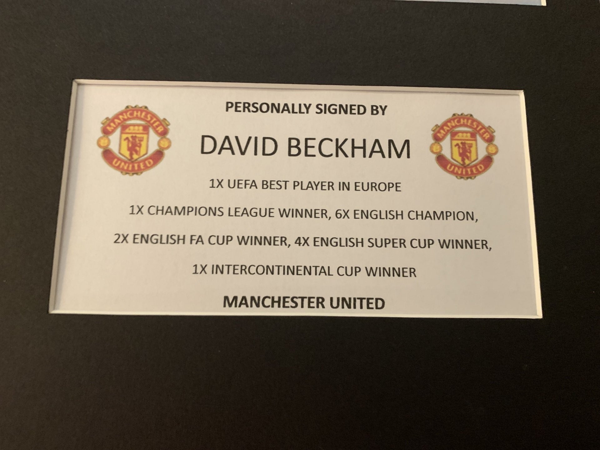 DAVID BECKHAM - SIGNERT BILDE MED EKTEHETSBEVIS/COA
