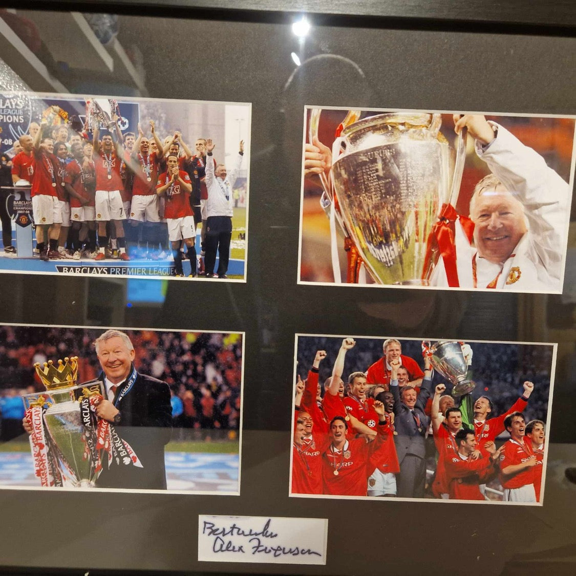 SIR ALEX FERGUSON - SIGNERT BILDEMONTASJE MED EKTEHETSBEVIS/COA