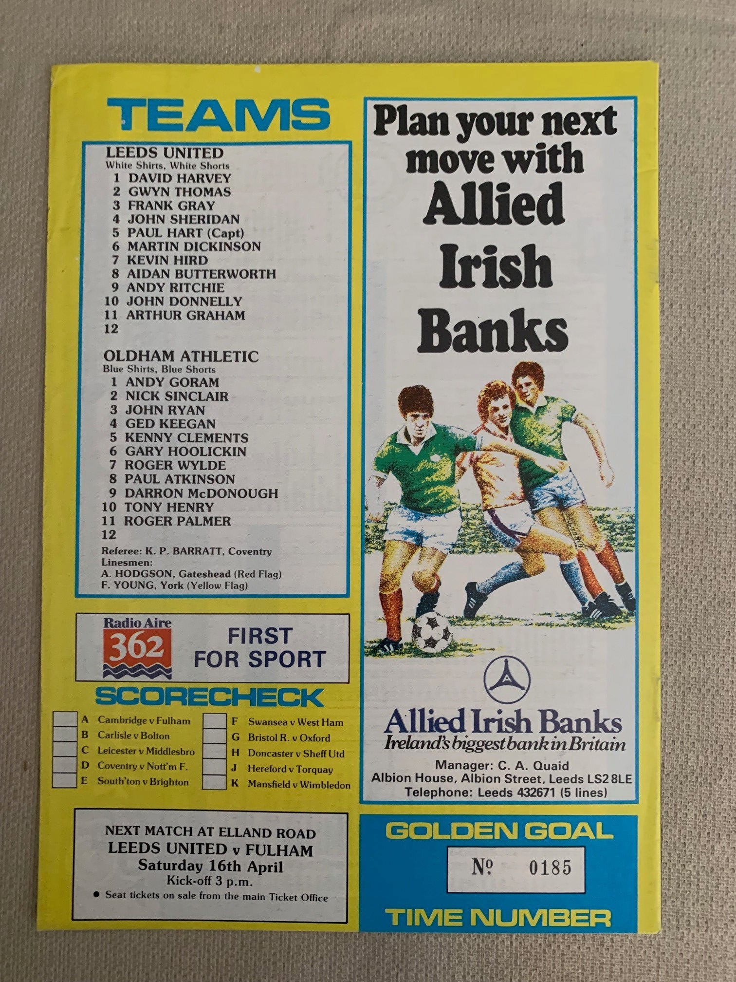1983-05.04 -  LEEDS UNITED VS OLDHAM ATHLETIC