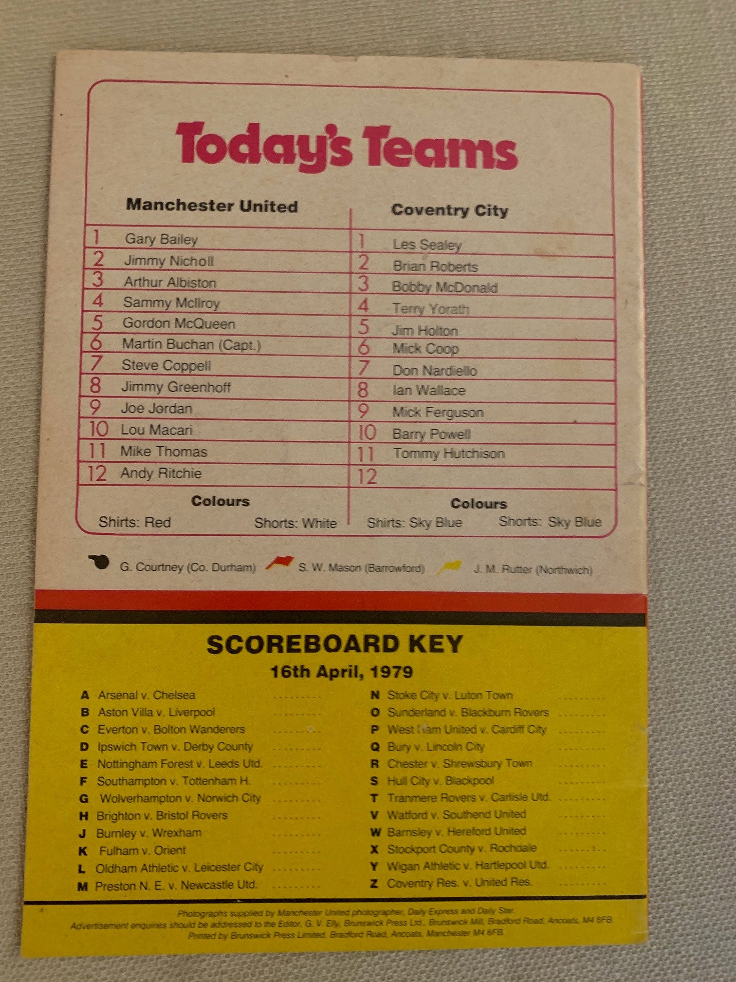 1979-16.04 - MANCHESTER UNITED VS COVENTRY CITY