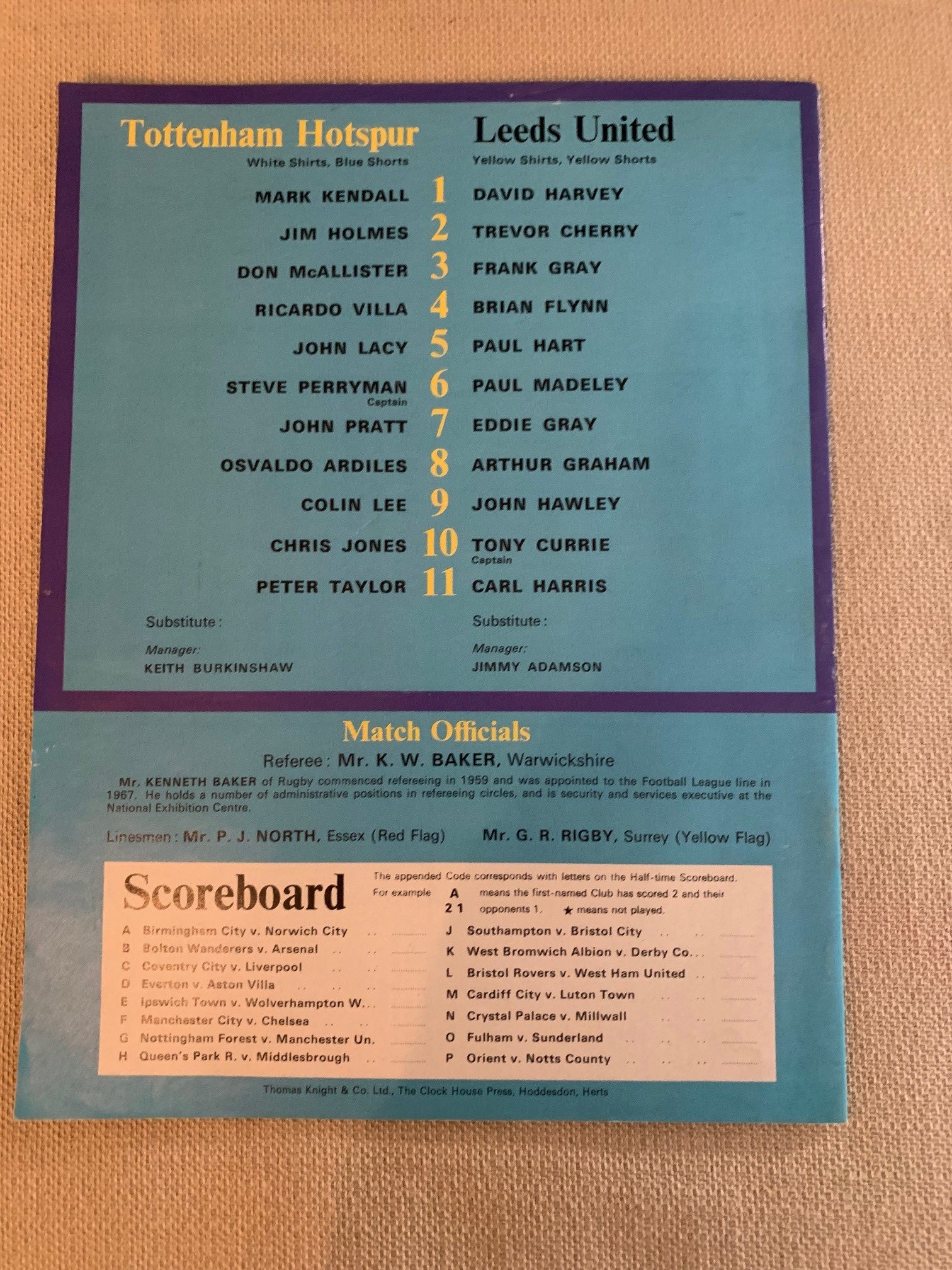 1979- 20.01 - TOTTENHAM HOTSPUR VS LEEDS UNITED