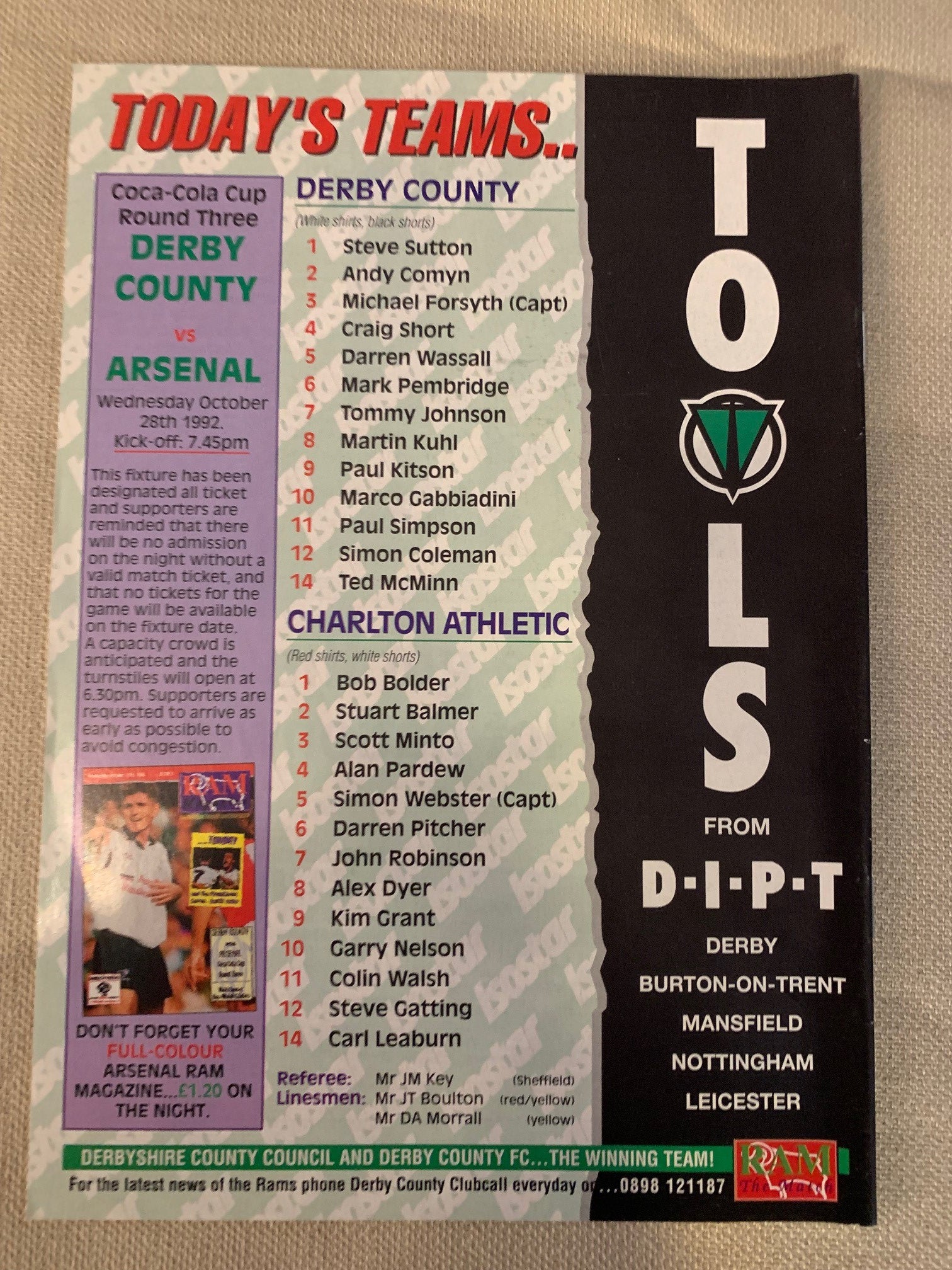 1992-29.02 - DERBY COUNTY VS WATFORD