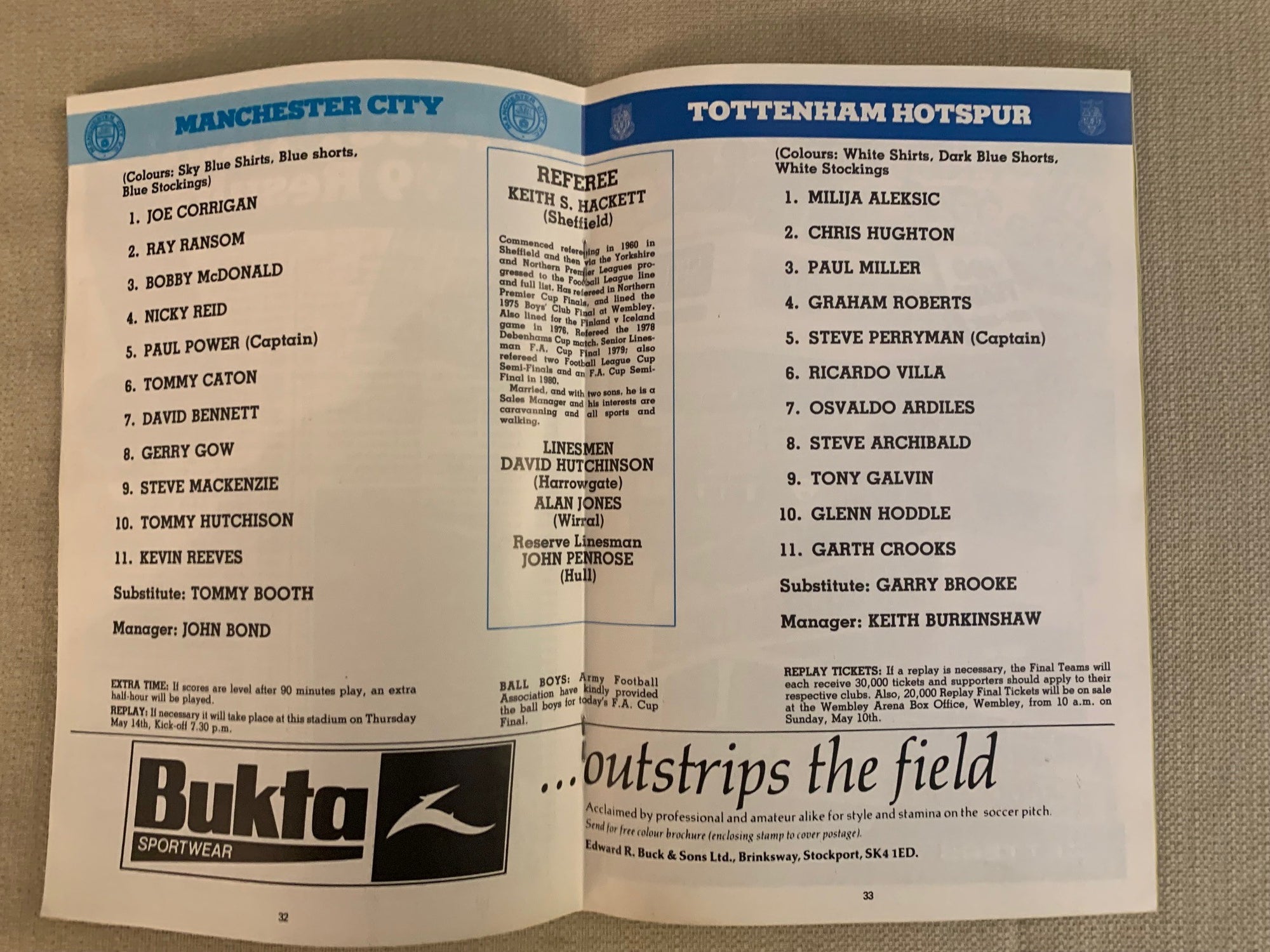 1981-09.05 - MANCHESTER CITY VS TOTTENHAM HOTSPUR - FA-CUP FINAL 1981