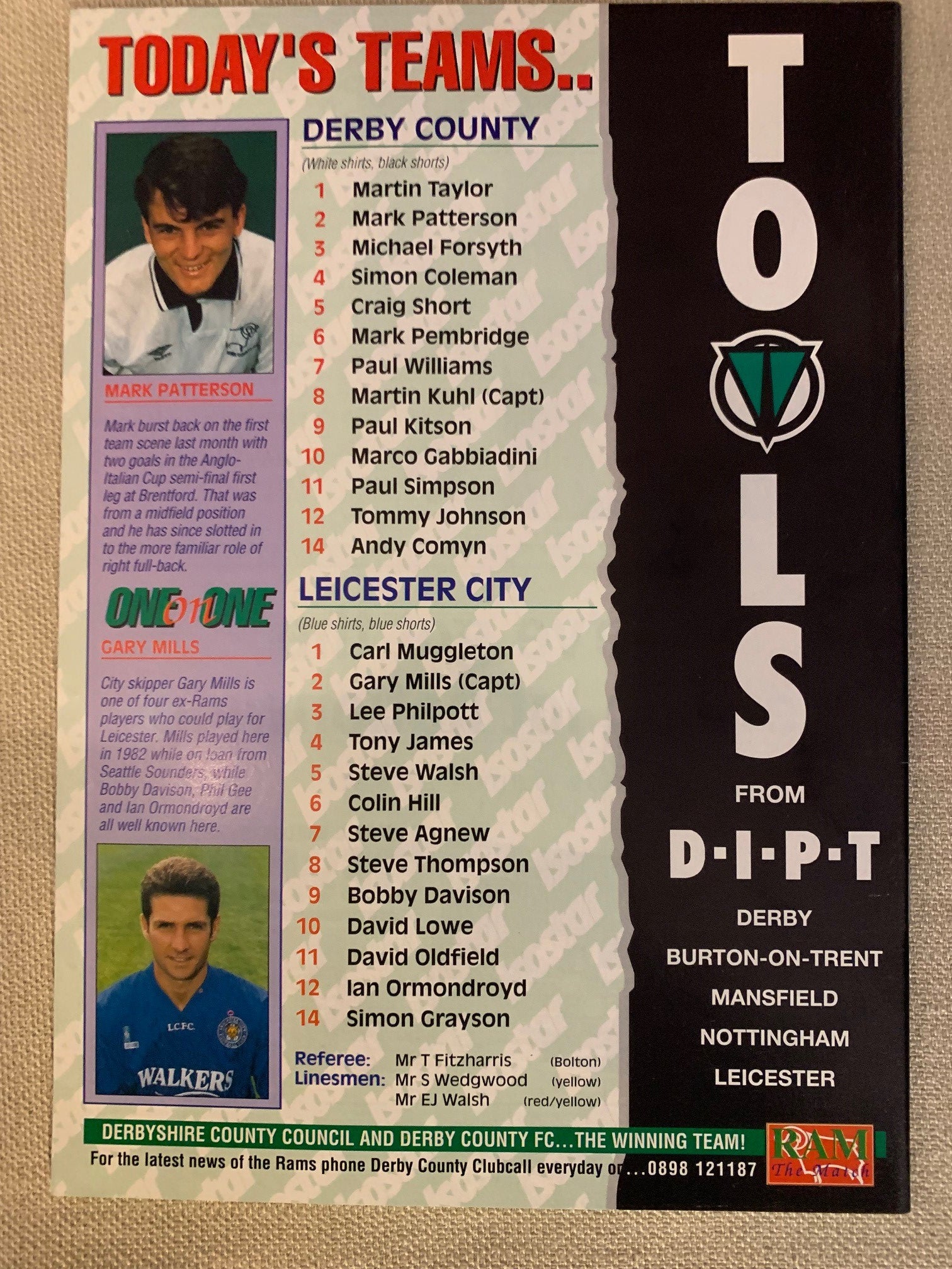 1993-24.02 - DERBY COUNTY VS LEICESTER CITY