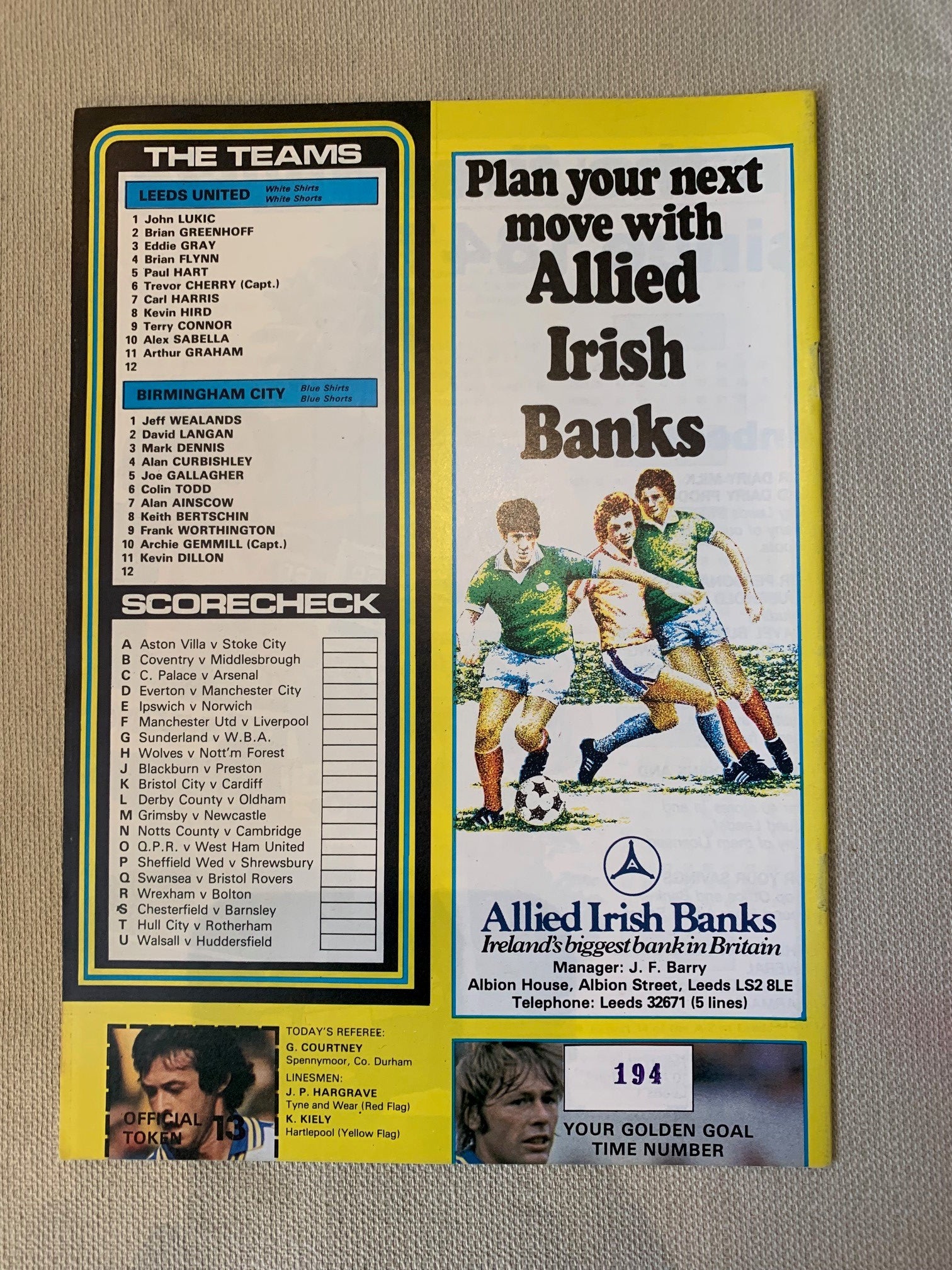 1980-26.12 - LEEDS UNITED VS BIRMINGHAM CITY