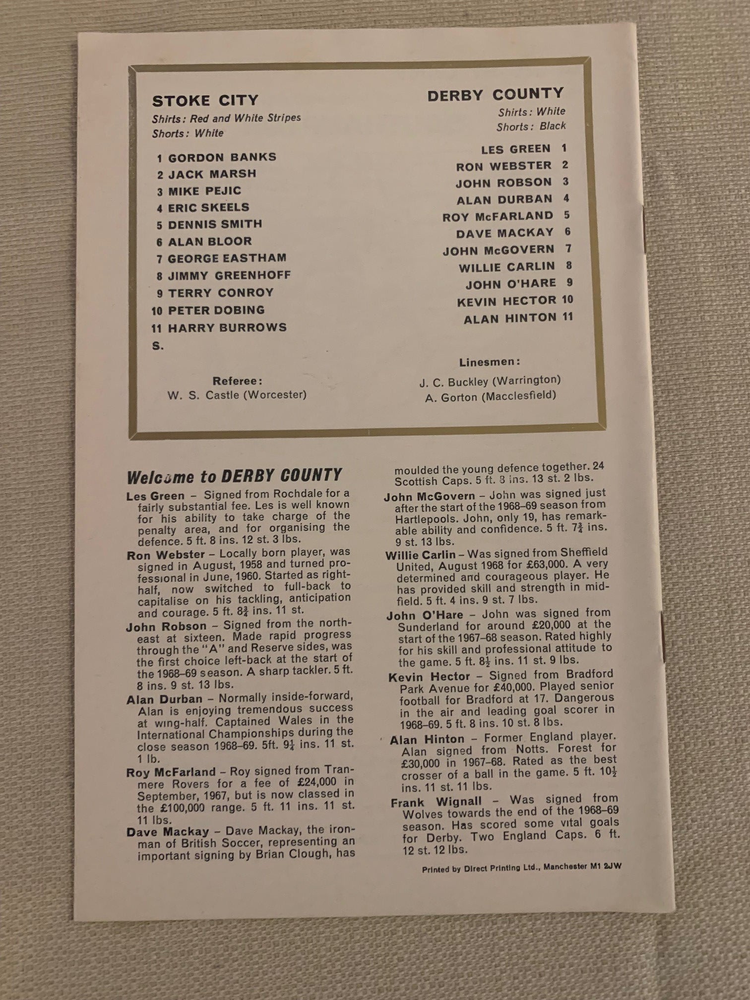 1968-26.12 - STOKE CITY VS DERBY COUNTY
