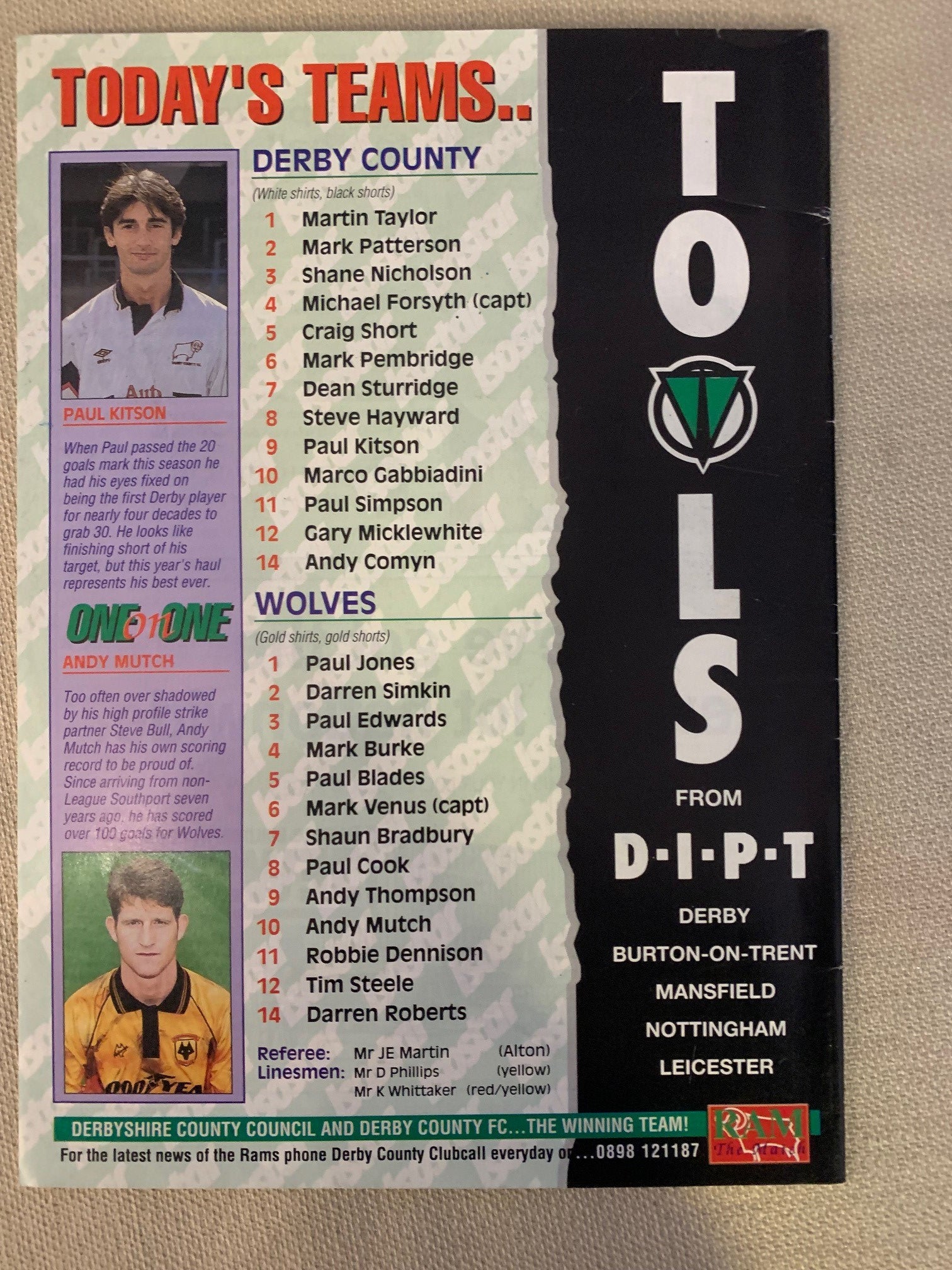 1993-08.05 - DERBY COUNTY VS WOLVES