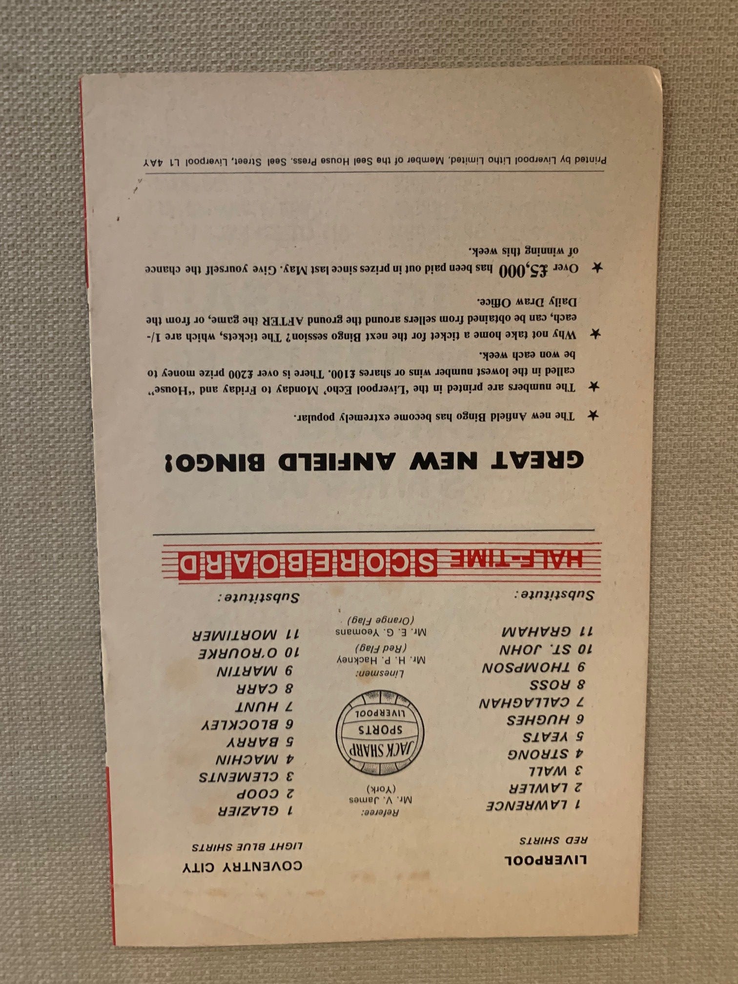 1970-12.01 - LIVERPOOL VS  COVENTRY CITY