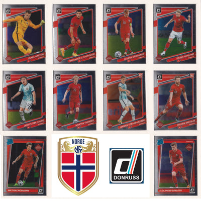 NORGE - "SUPER-LOT" - DONRUSS ROAD TO QATAR - LAGSETT, PARALLELLER, INSERTS & NUMMERERT