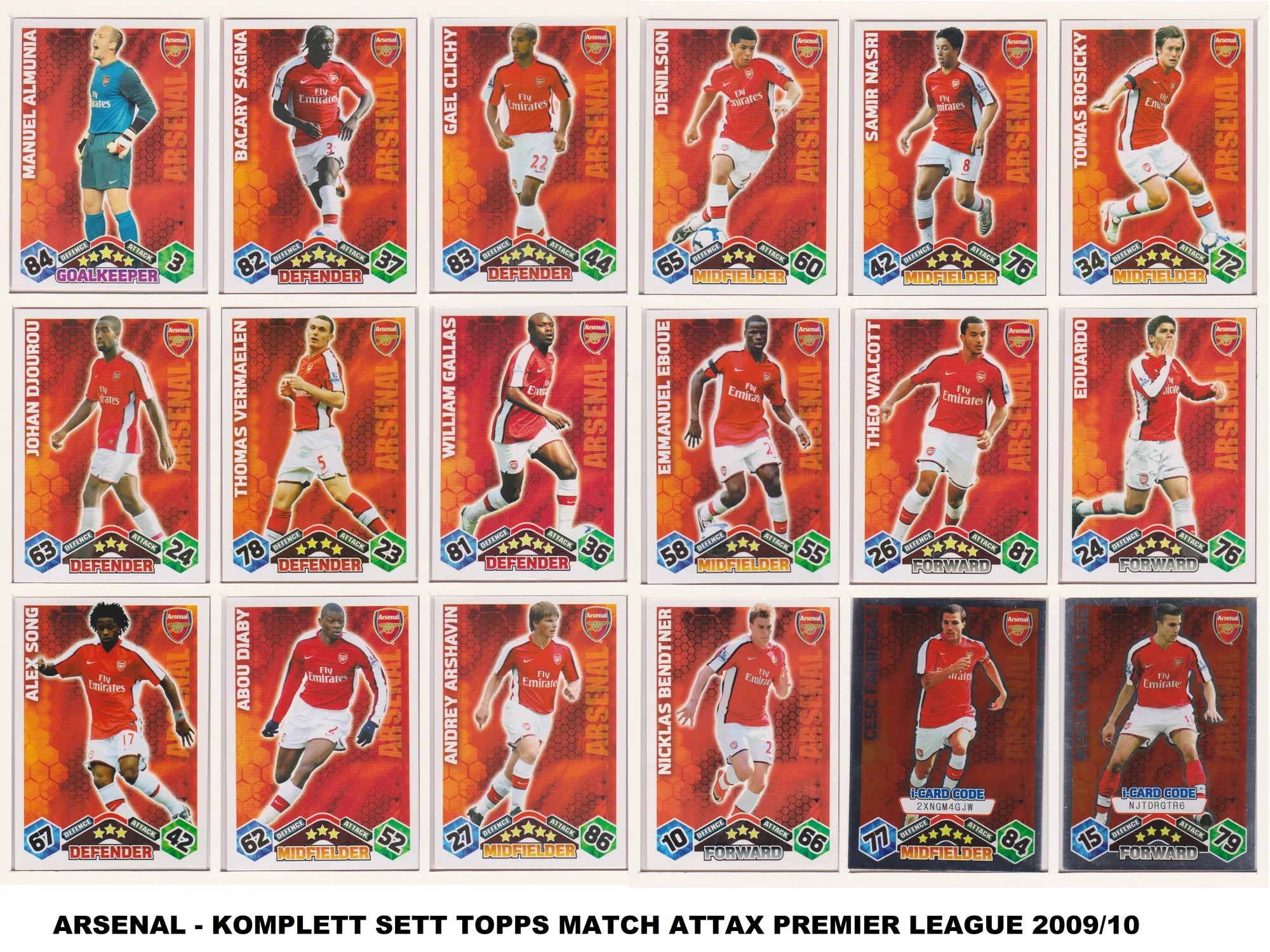 ARSENAL - LAGSETT "SUPERLOT" - MATCH ATTAX - 9 LAGSETT