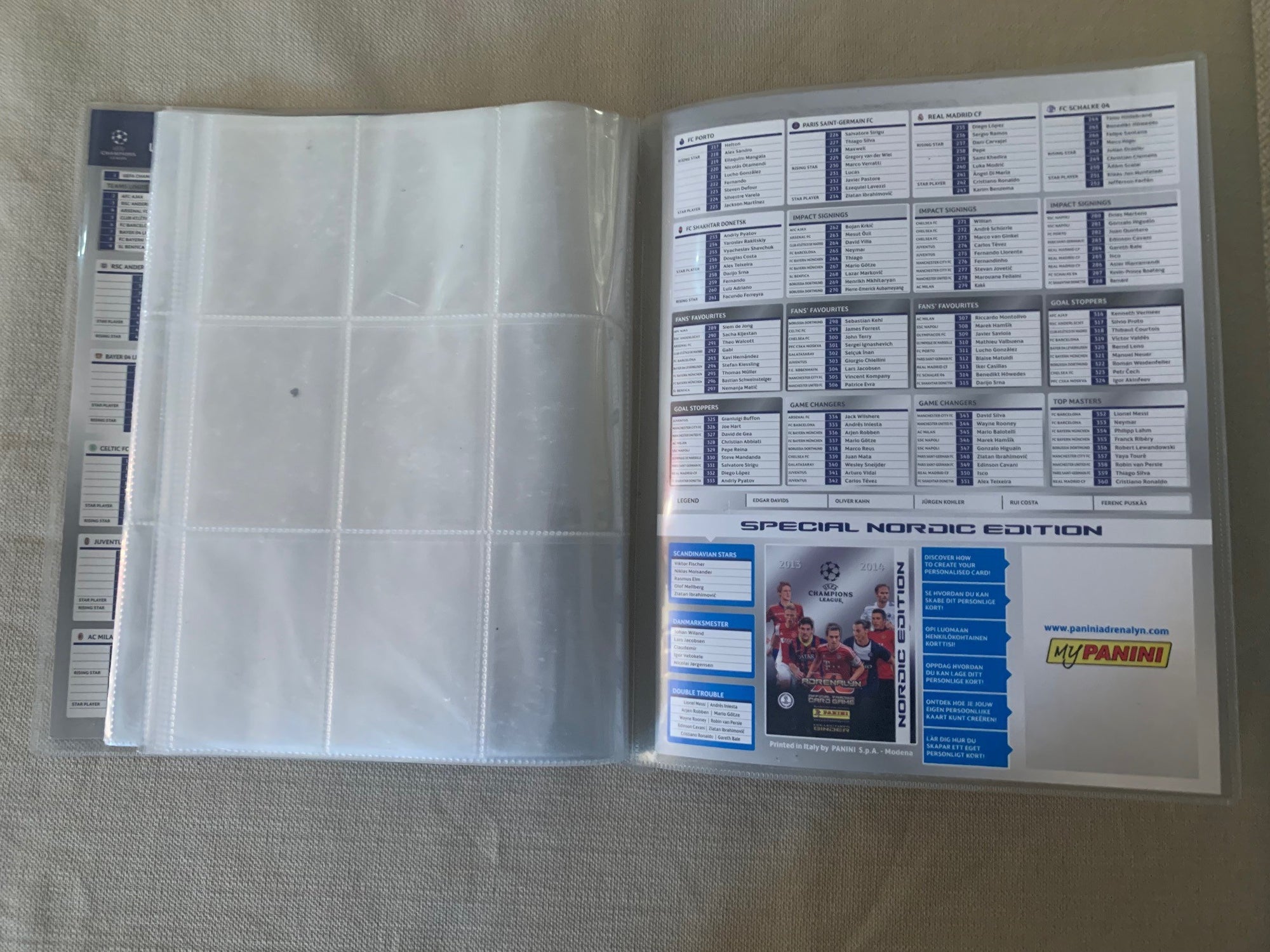 PANINI ADRENALYN XL CHAMPIONS LEAGUE 2013/14 - ORGINAL SAMLEPERM - MED PERSONLIG RABATTKODE