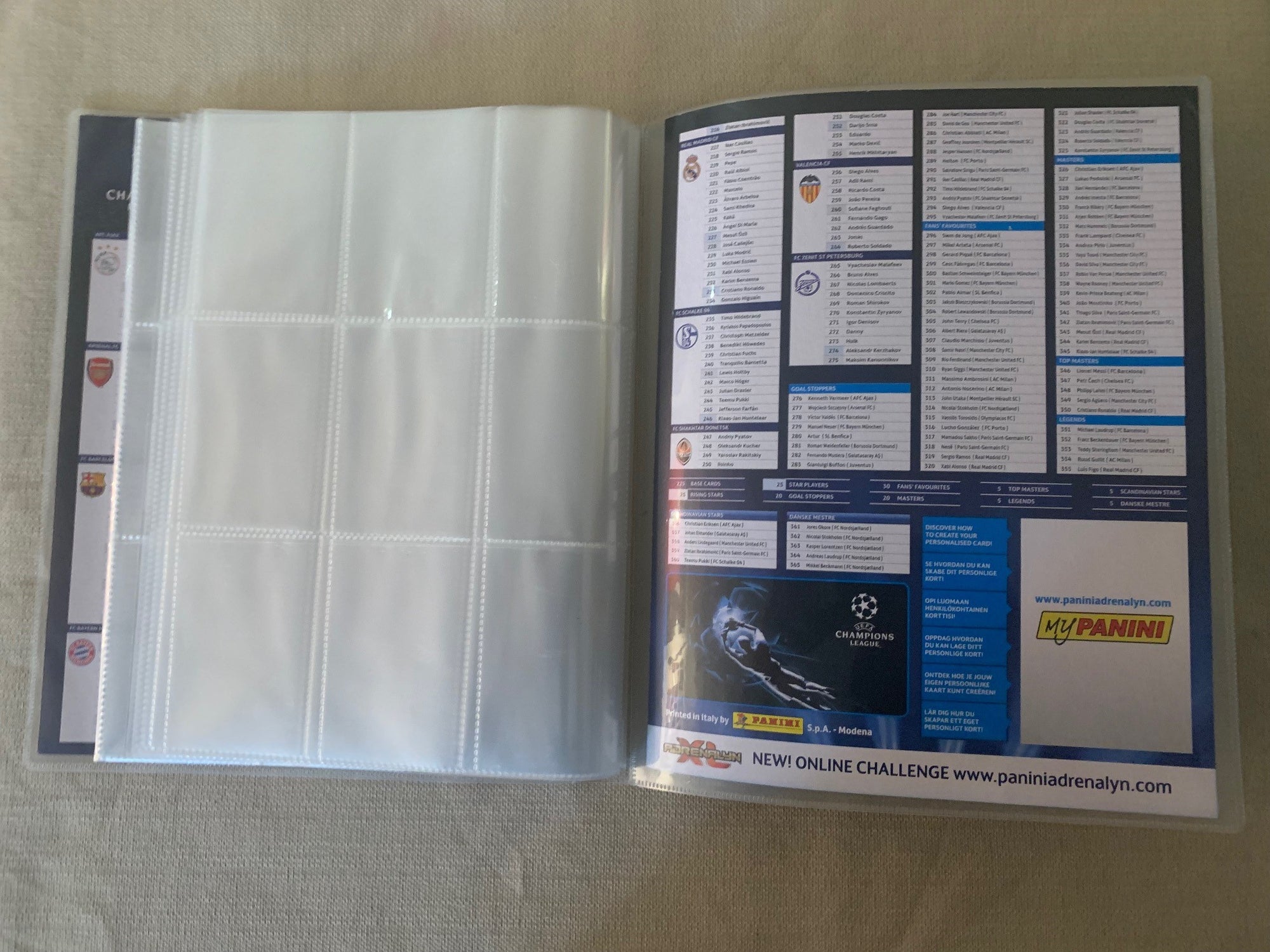 PANINI ADRENALYN XL CHAMPIONS LEAGUE 2012/13 - ORGINAL SAMLEPERM - MED PERSONLIG RABATTKODE