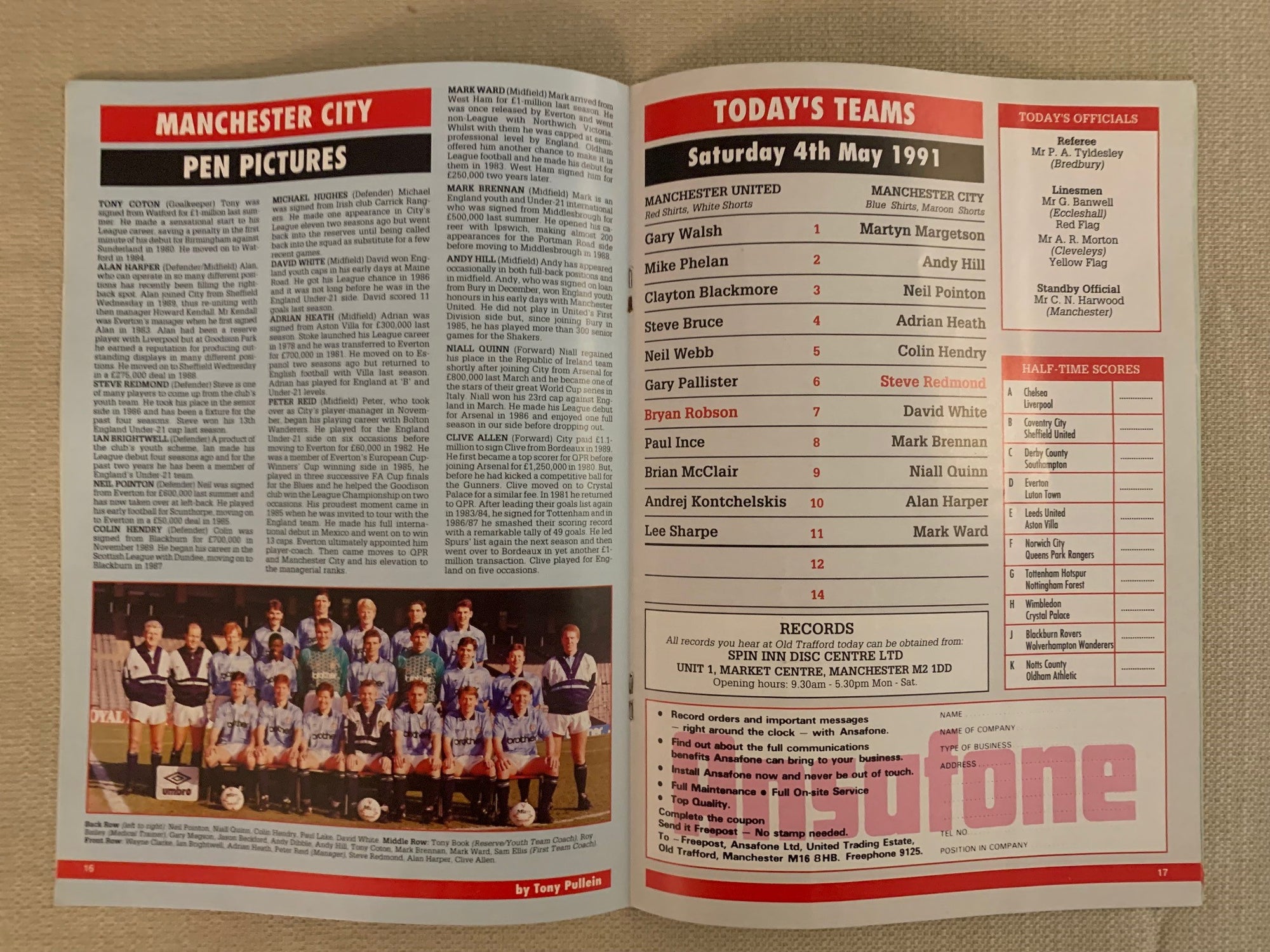 1991-04.05 - MANCHESTER UNITED VS MANCHESTER CITY