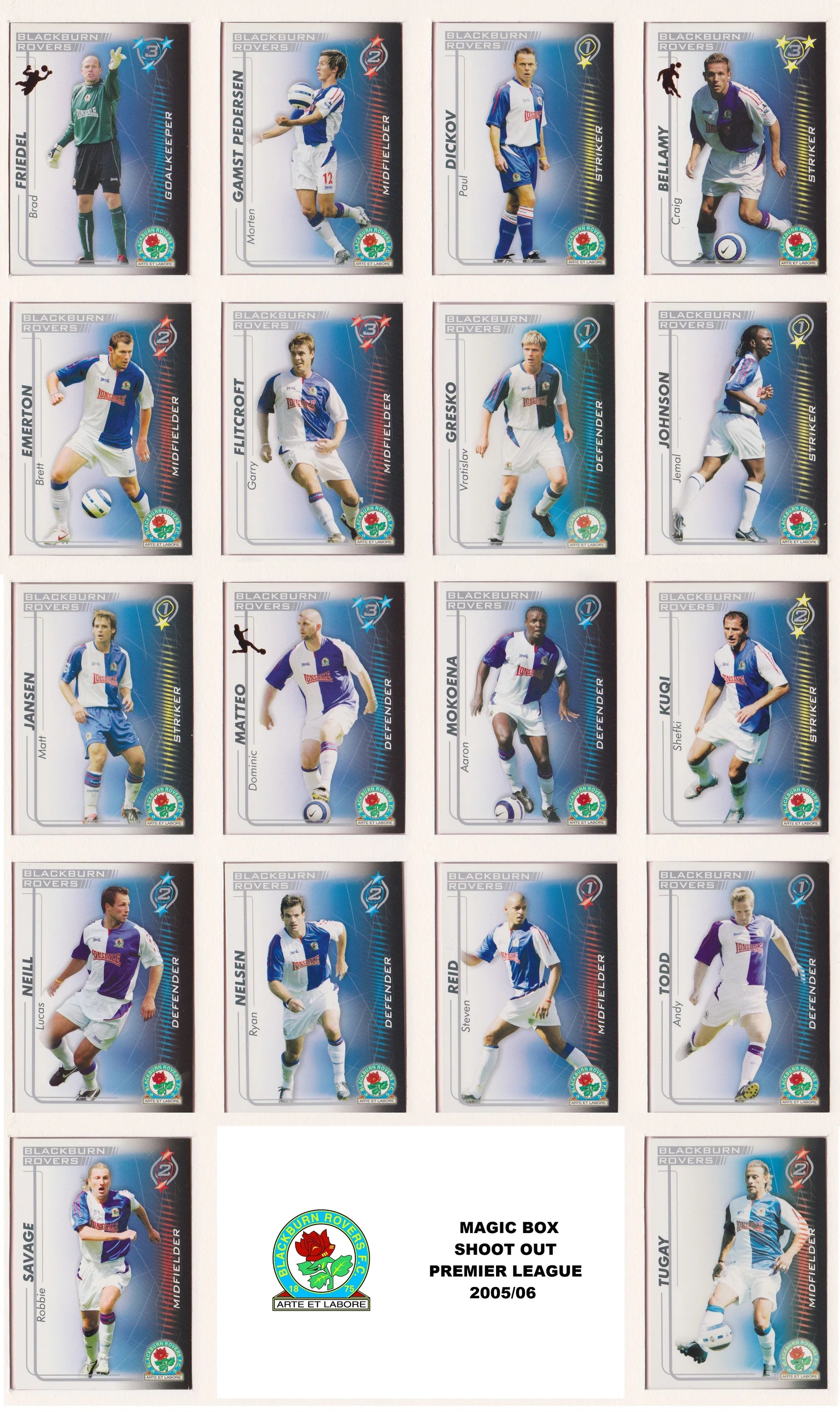 BLACKBURN ROVERS - LOT - SHOOT OUT - 3 ÅRGANGER