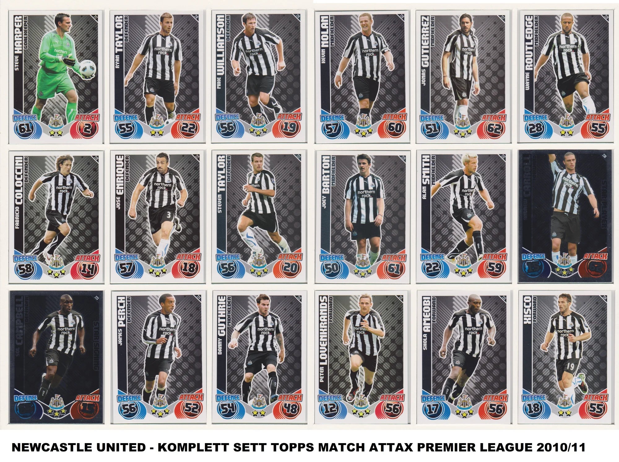 NEWCASTLE UNITED - "SUPERLOT" - MATCH ATTAX - 10 LAGSETT