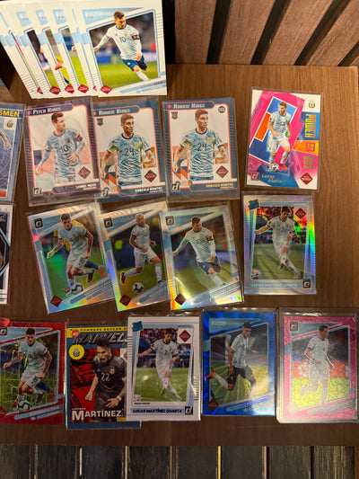 ARGENTINA - "SUPER-LOT" - DONRUSS ROAD TO QATAR - LAGSETT, PARALLELLER, INSERTS & NUMMERERT
