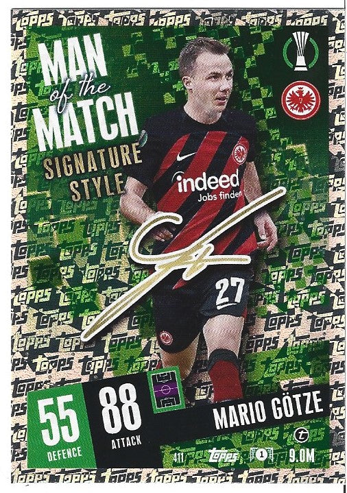 411. MARIO GOTZE - EINTRACHT FRANKFURT - MAN OF THE MATCH SIGNATURE STYLE