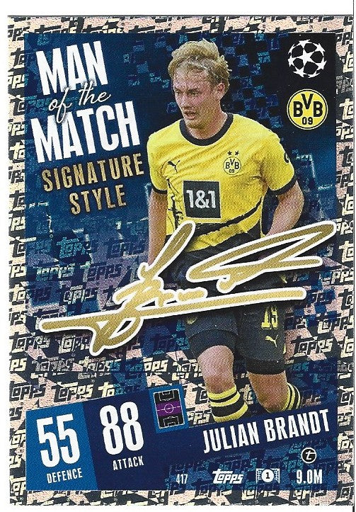 417. JULIAN BRANDT - BORUSSIA DORTMUND - MAN OF THE MATCH SIGNATURE STYLE