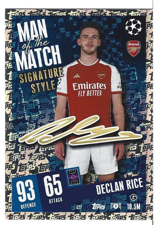 421. DECLAN RICE - ARSENAL - MAN OF THE MATCH SIGNATURE STYLE