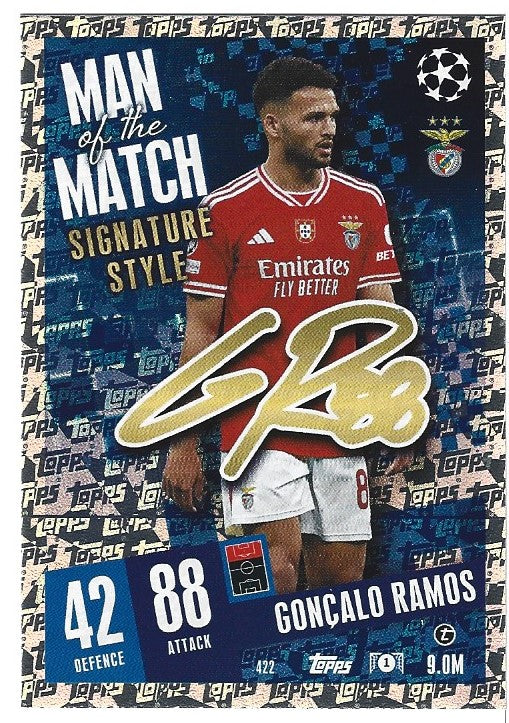 422. CONCALO RAMOS - BENFICA - MAN OF THE MATCH SIGNATURE STYLE