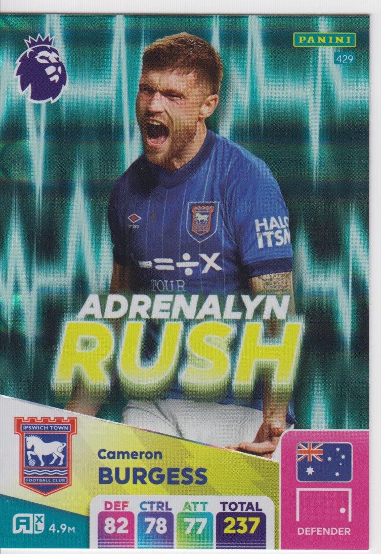 429. CAMERON BURGESS - IPSWICH TOWN - ADRENALYN RUSH