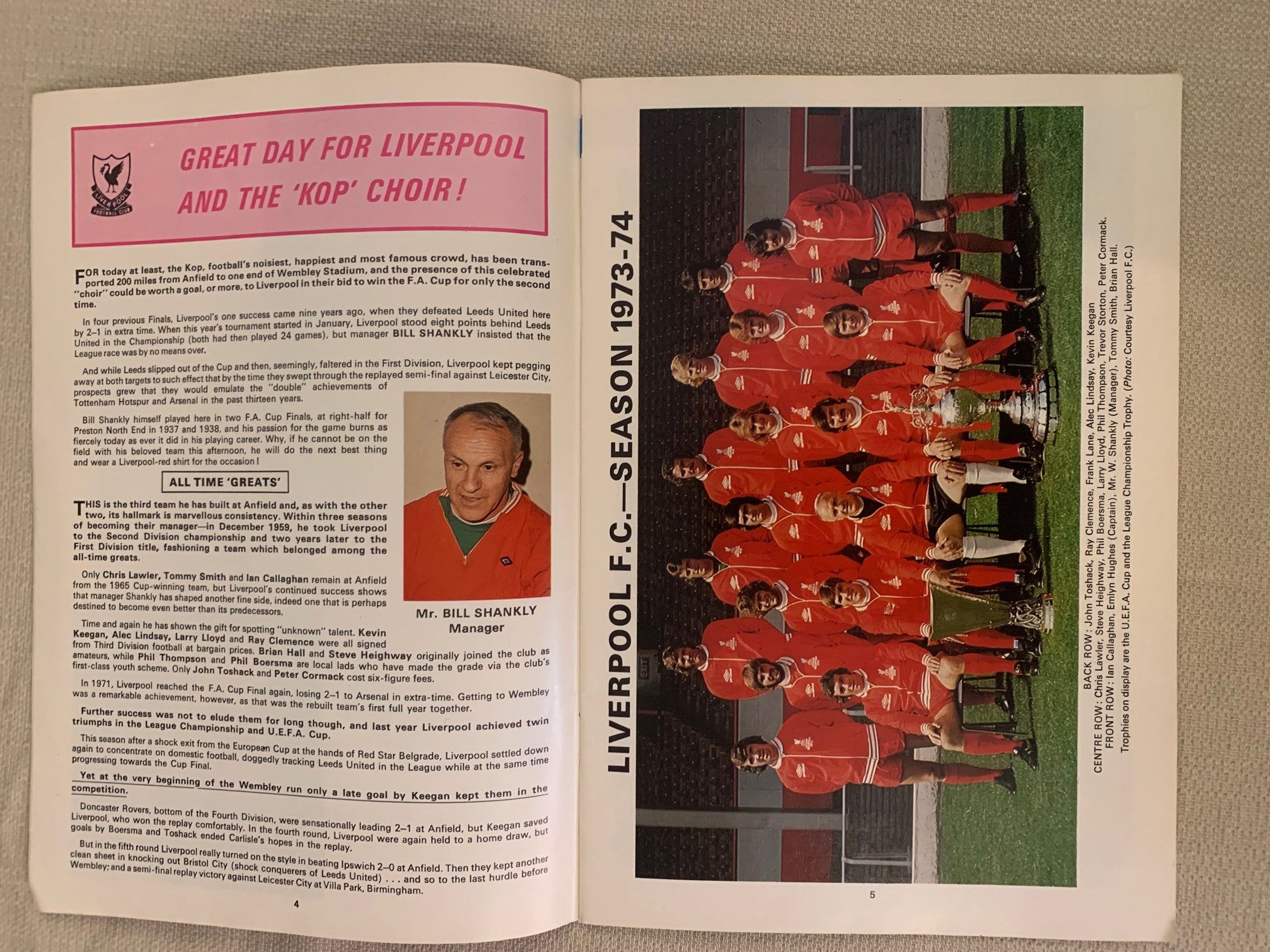 LIVERPOOL - 1974-04.05 - LIVERPOOL VS NEWCASTLE UNITED - FA-CUP FINAL 1974