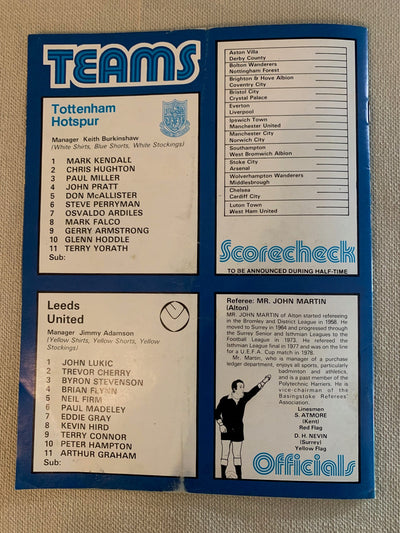 1980-01.03 - TOTTENHAM HOTSPUR VS LEEDS UNITED