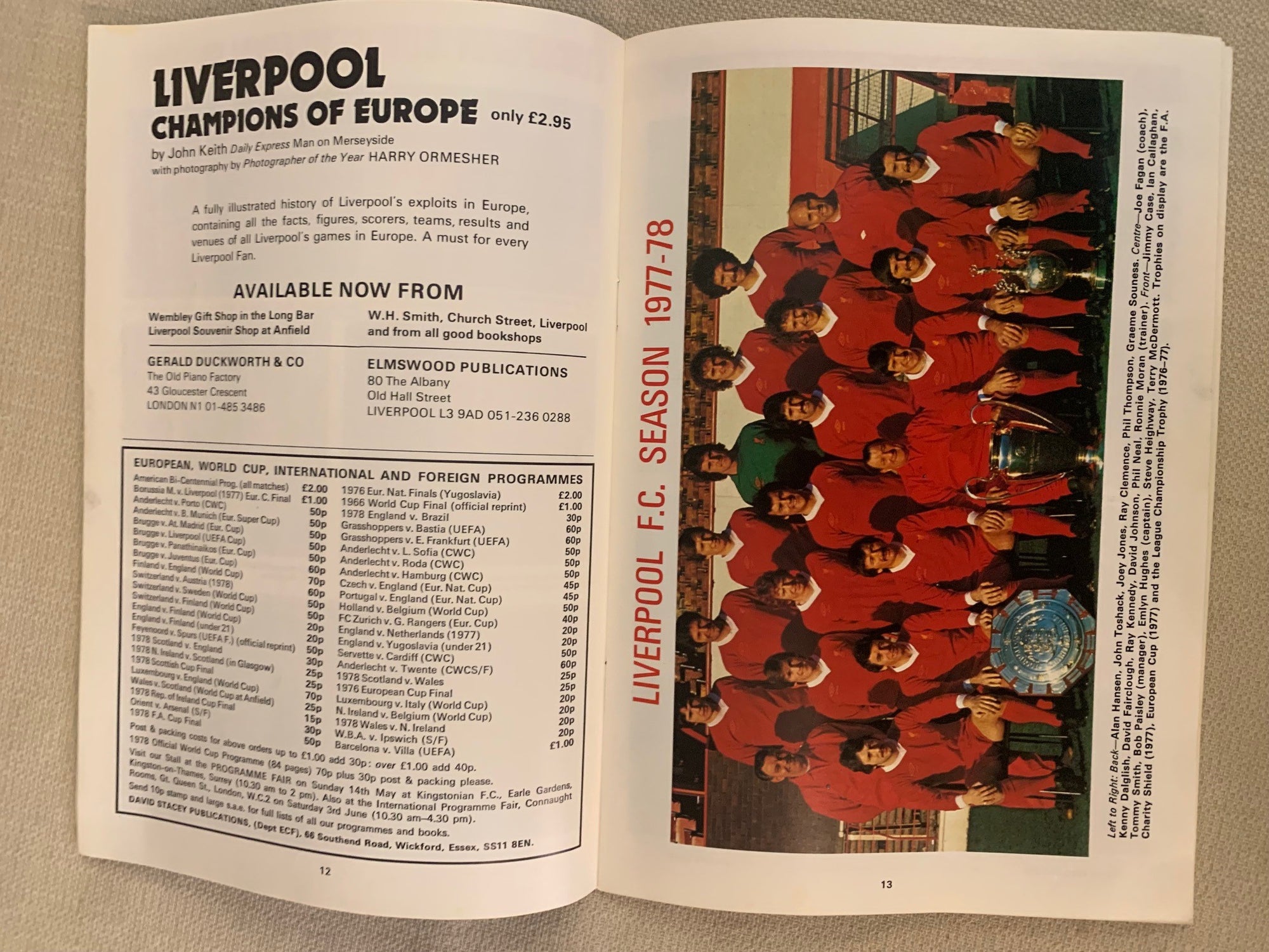 LIVERPOOL - 1978-10.05 - CLUB BRUGGE VS - LIVERPOOL - UEFA-CUP FINAL