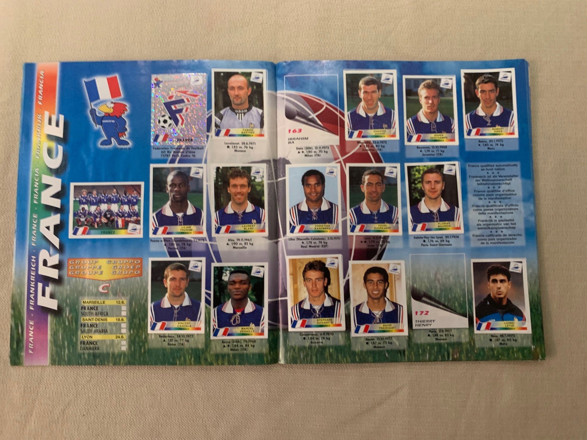 PANINI WORLD CUP FRANCE 1998 - STICKERS ALBUM