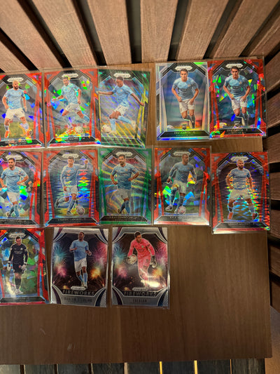 MANCHESTER CITY - LOT - NUMMERERTE OG INSERTS - PRIZM 2020/21