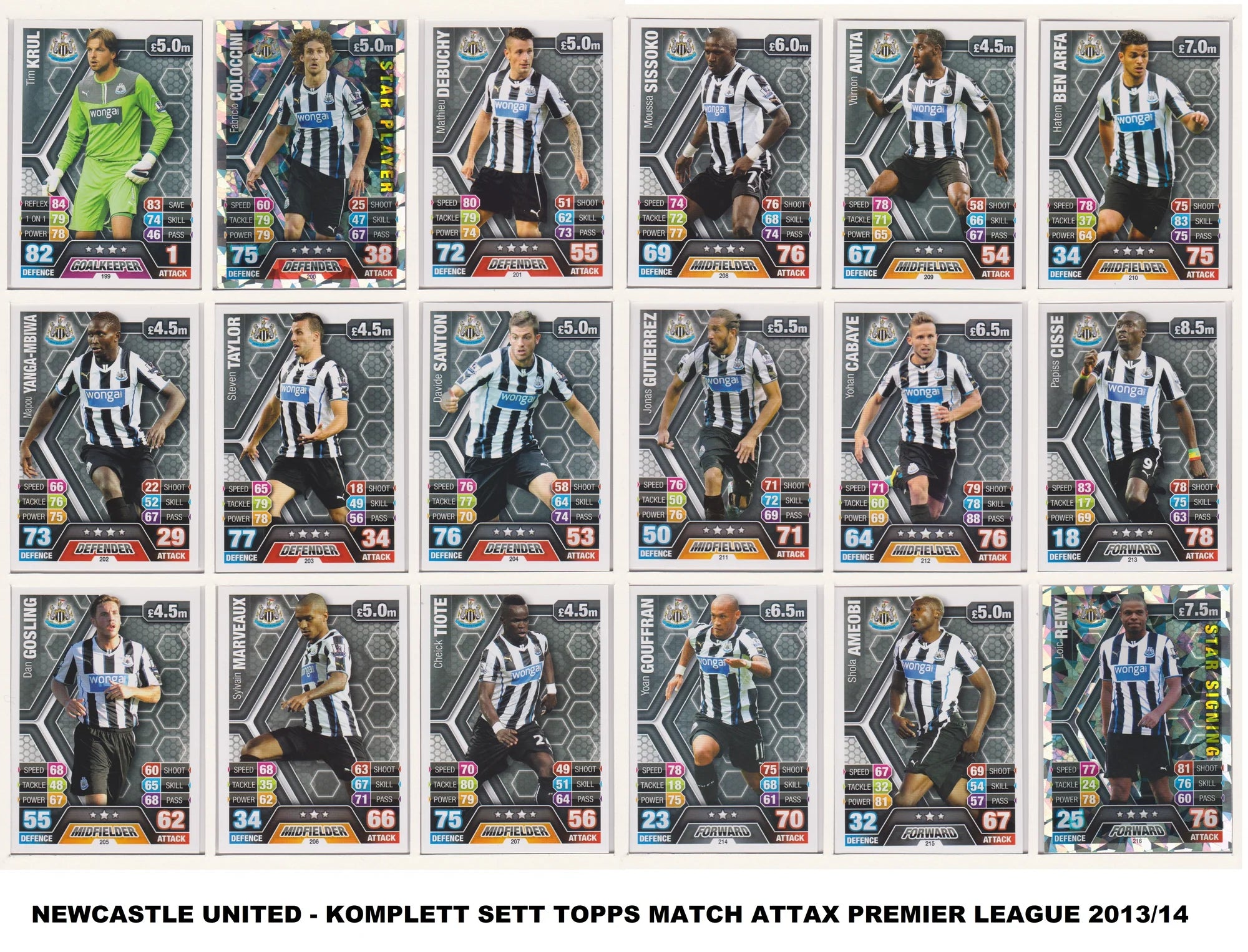 NEWCASTLE UNITED - "SUPERLOT" - MATCH ATTAX - 10 LAGSETT