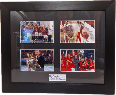 SIR ALEX FERGUSON - SIGNERT BILDEMONTASJE MED EKTEHETSBEVIS/COA