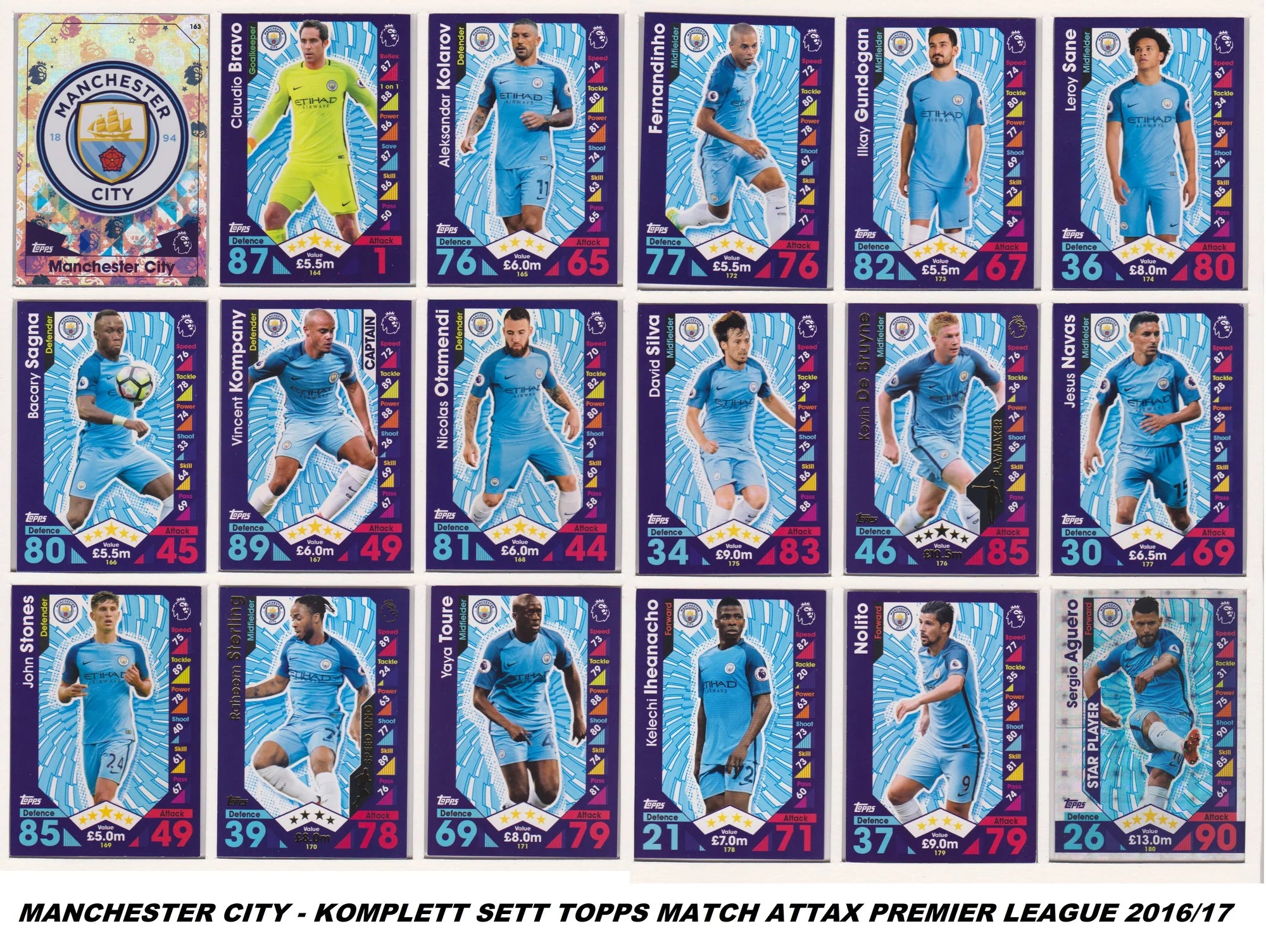 MANCHESTER CITY - "SUPERLOT" - MATCH ATTAX - 9 LAGSETT