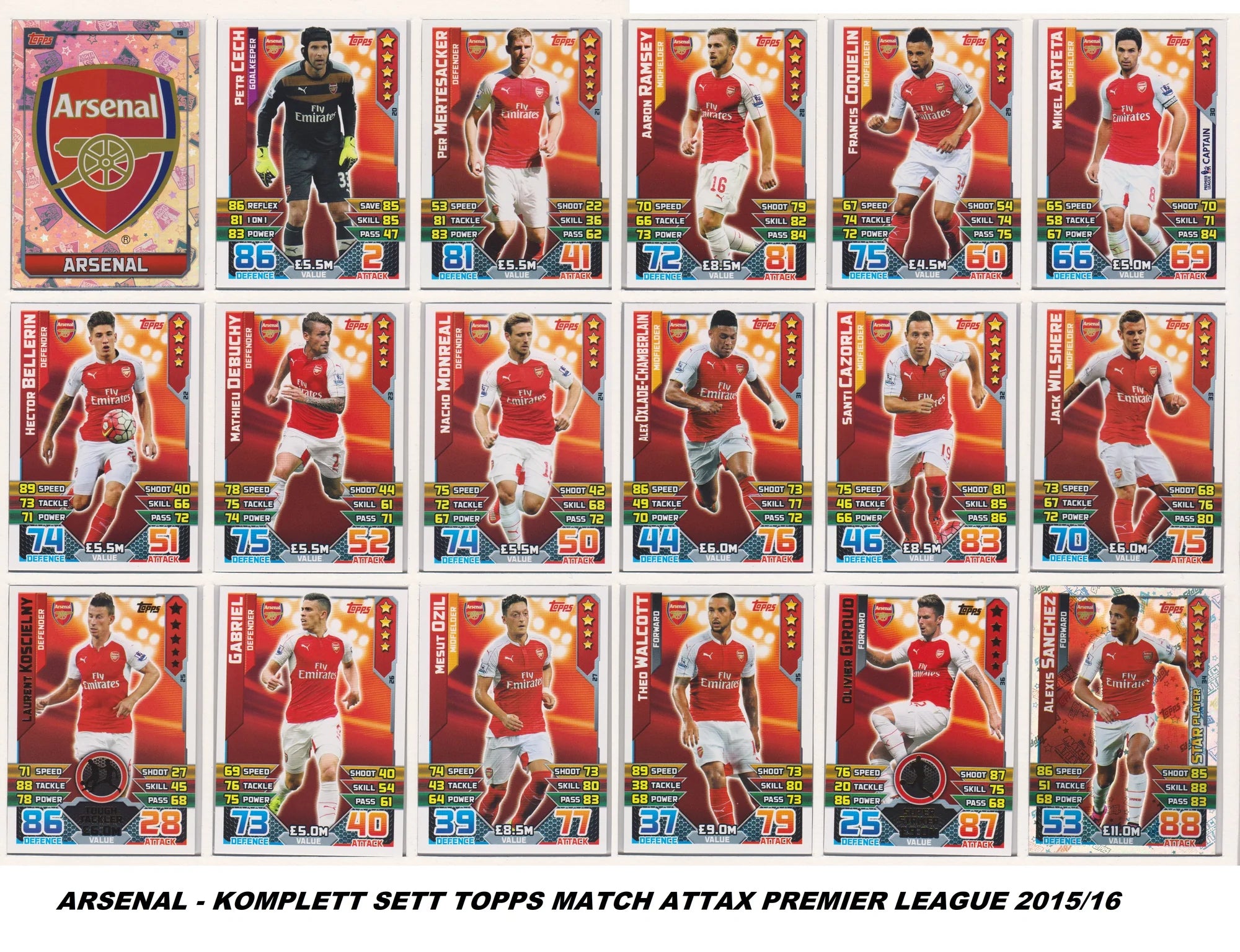 ARSENAL - LAGSETT "SUPERLOT" - MATCH ATTAX - 9 LAGSETT